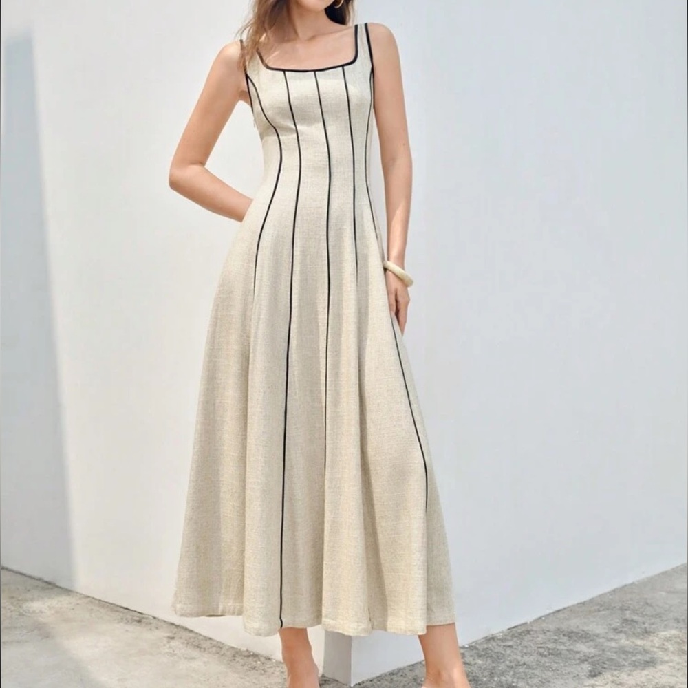 MOTF Premium contrast midi dress - Picture 5 of 6